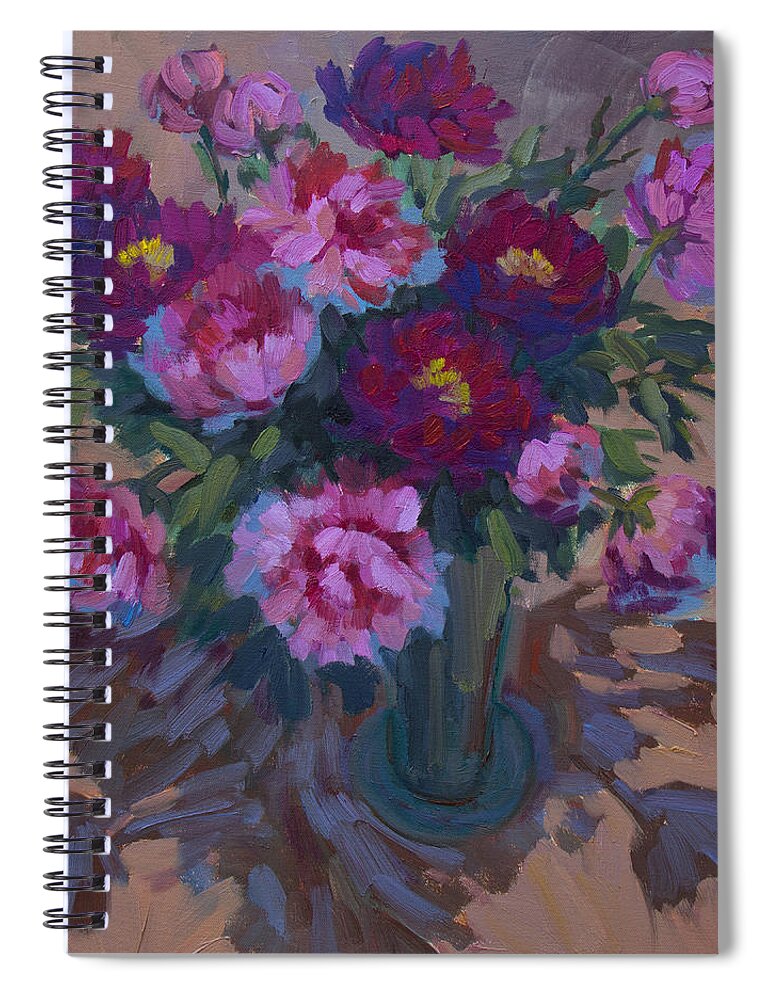 Summer Spiral Notebook featuring the painting Summer Bouquet by Diane McClary