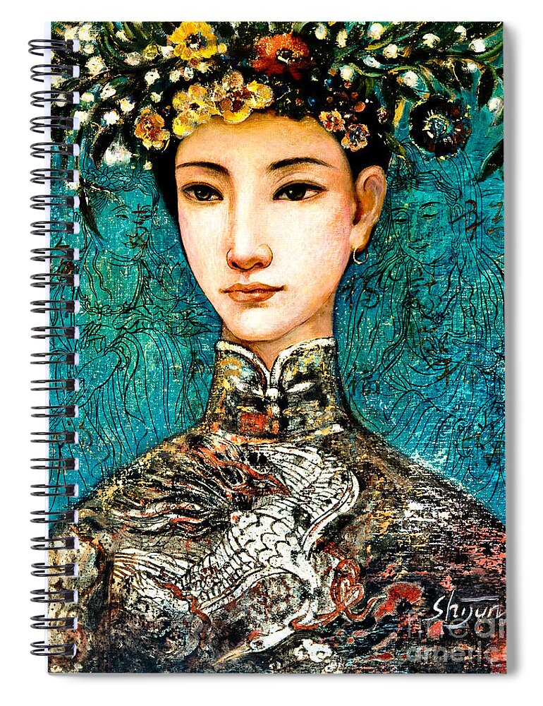 Shijun Spiral Notebook featuring the painting Summer II by Shijun Munns