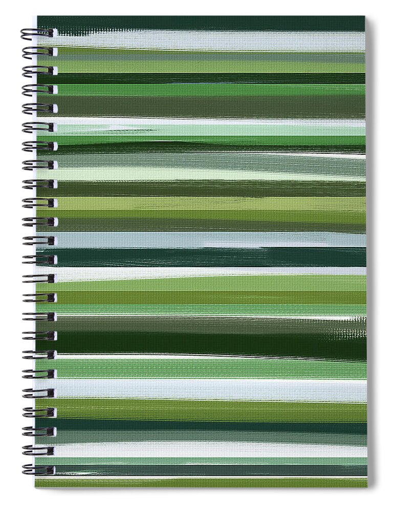 Green Spiral Notebook featuring the painting Summer Of Green by Lourry Legarde