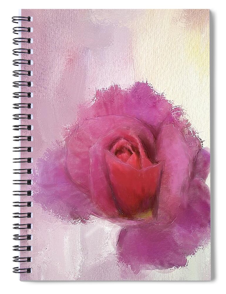 Red Spiral Notebook featuring the digital art Summer Rose by Mary M Collins