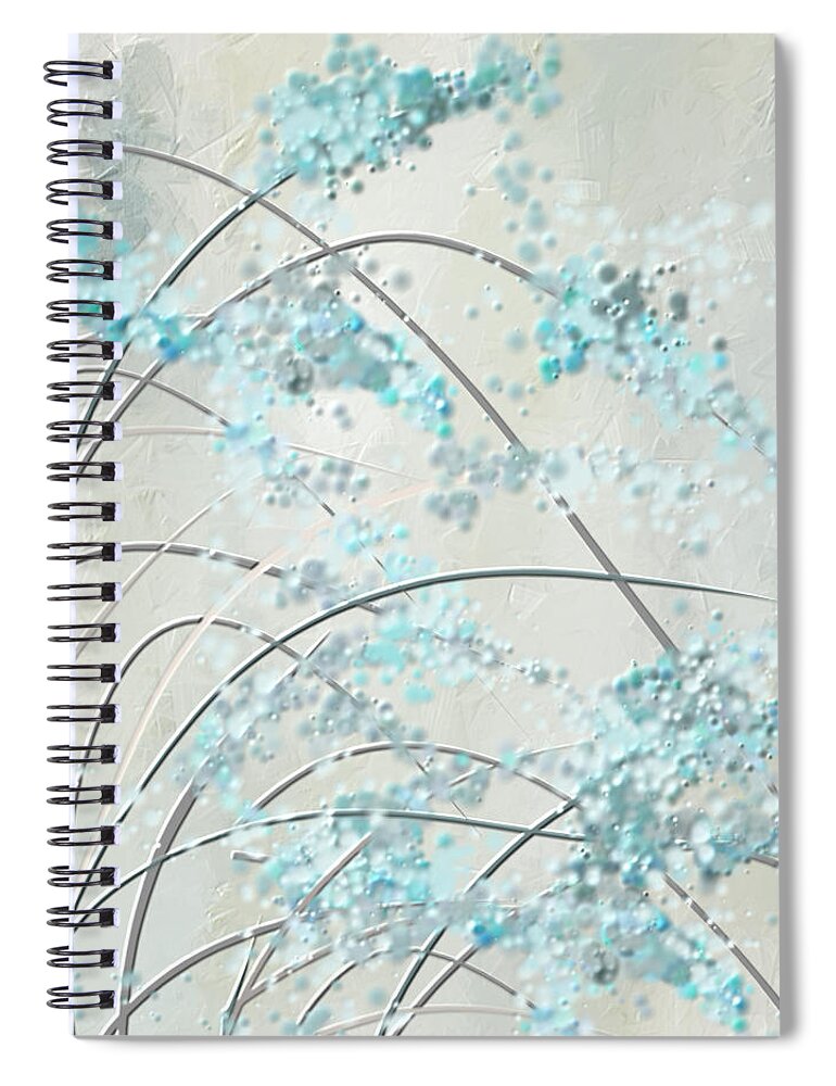 Blue Spiral Notebook featuring the painting Summer Showers by Lourry Legarde