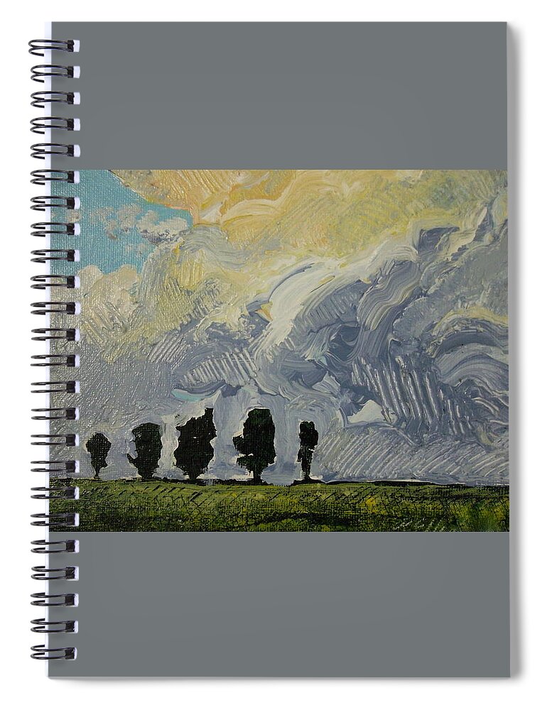 Landscape Spiral Notebook featuring the painting Summer Storm by Rodger Ellingson