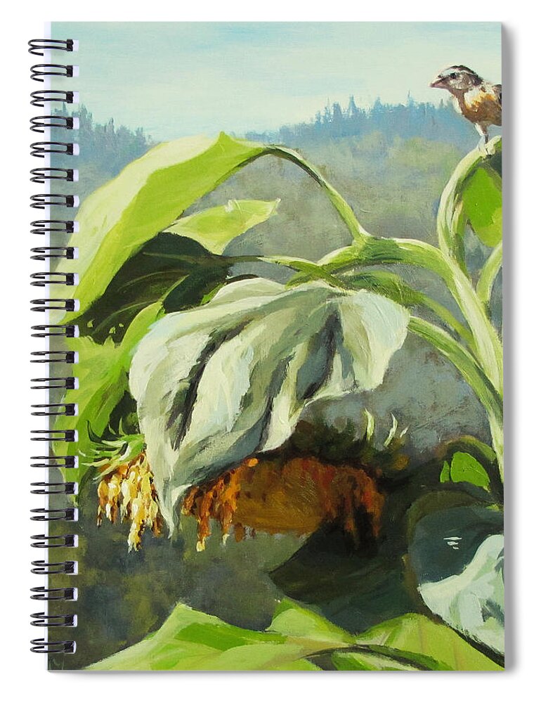 Summer Spiral Notebook featuring the painting Summer Sun by Karen Ilari