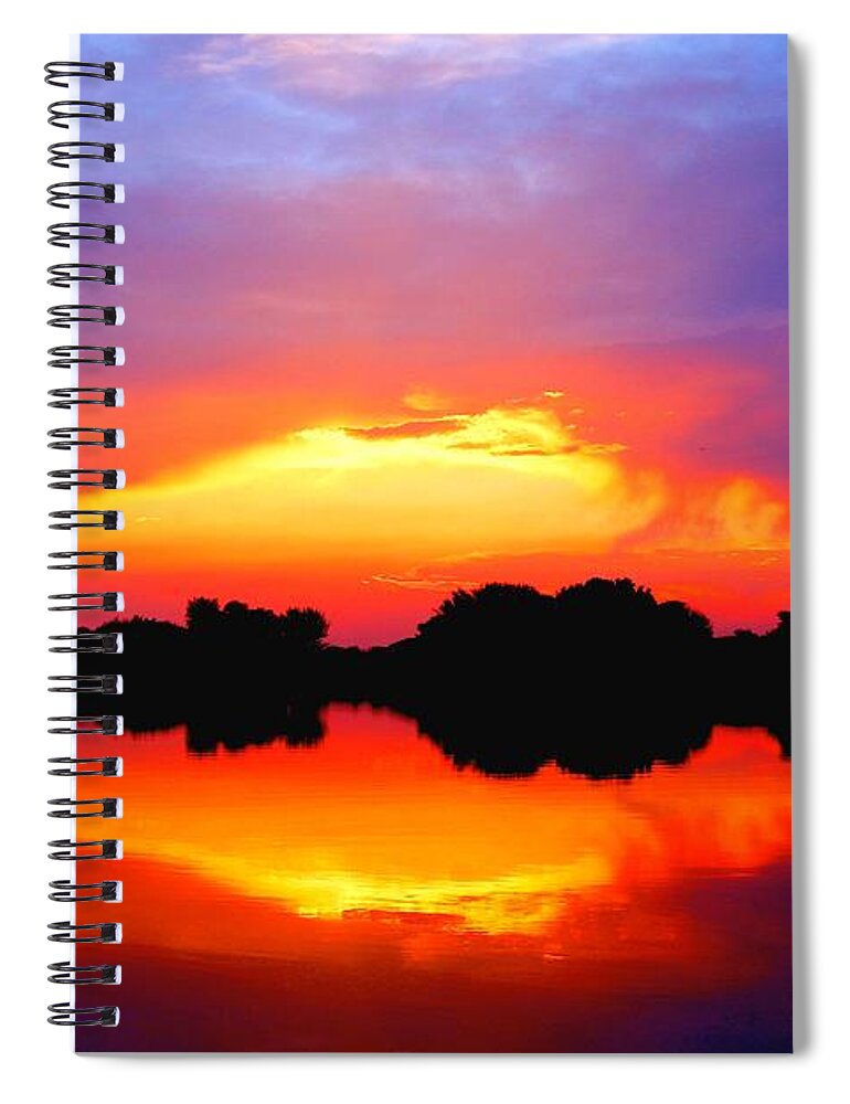 Sunset Spiral Notebook featuring the photograph Summer Sunset by Lynn Hopwood