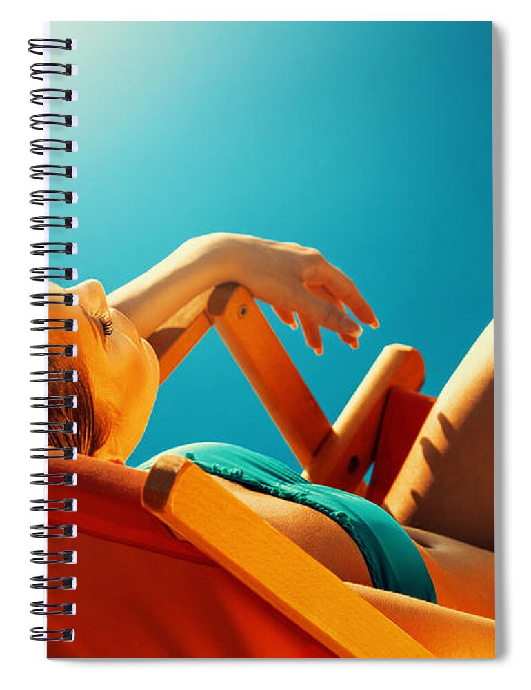 People Spiral Notebook featuring the photograph Summer Vacation by Gilaxia