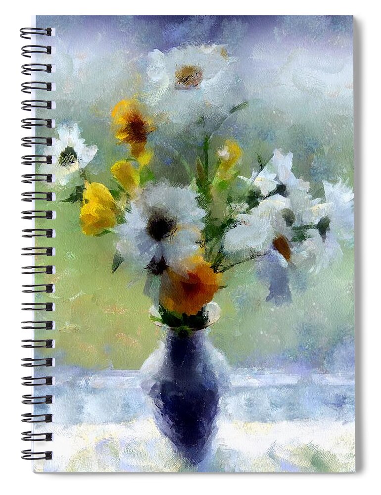 Flowers Spiral Notebook featuring the painting Summerstorm Still Life by RC DeWinter