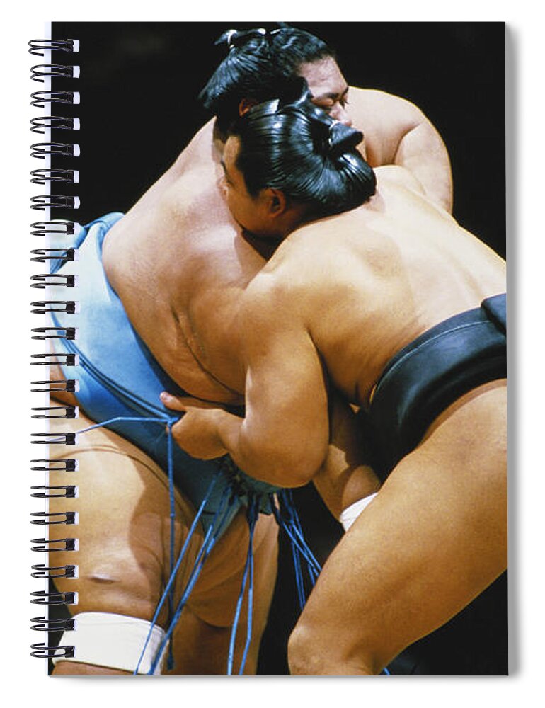 Sumo Wrestling Spiral Notebook featuring the photograph Sumo Wrestling by Christian Petit