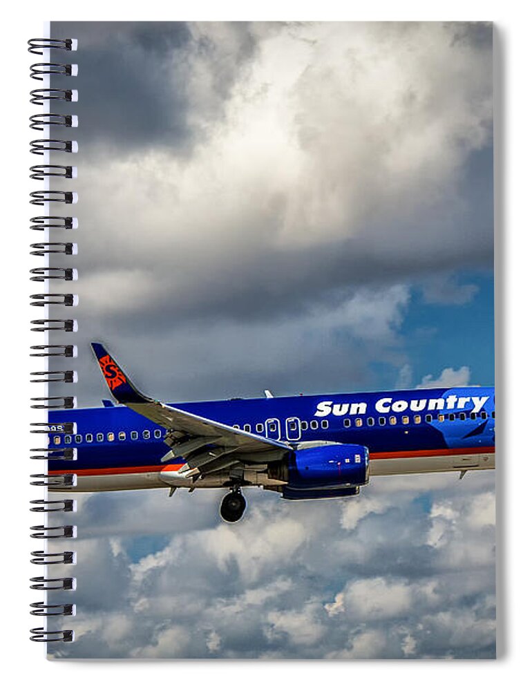 Sun Country Airline Spiral Notebook featuring the photograph Sun Country Boeing 737 NG by Rene Triay FineArt Photos