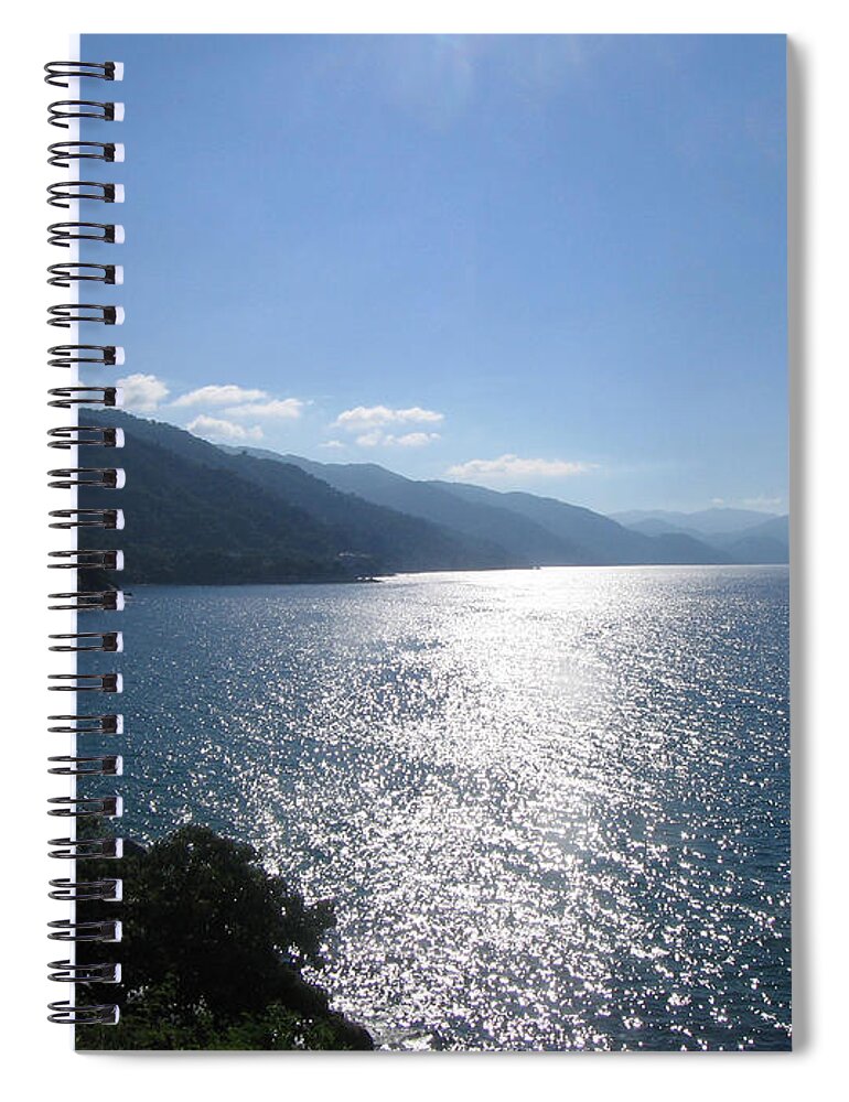 Sun Flare On The Bay Spiral Notebook featuring the photograph Sun Flare on the Bay by Victoria Harrington