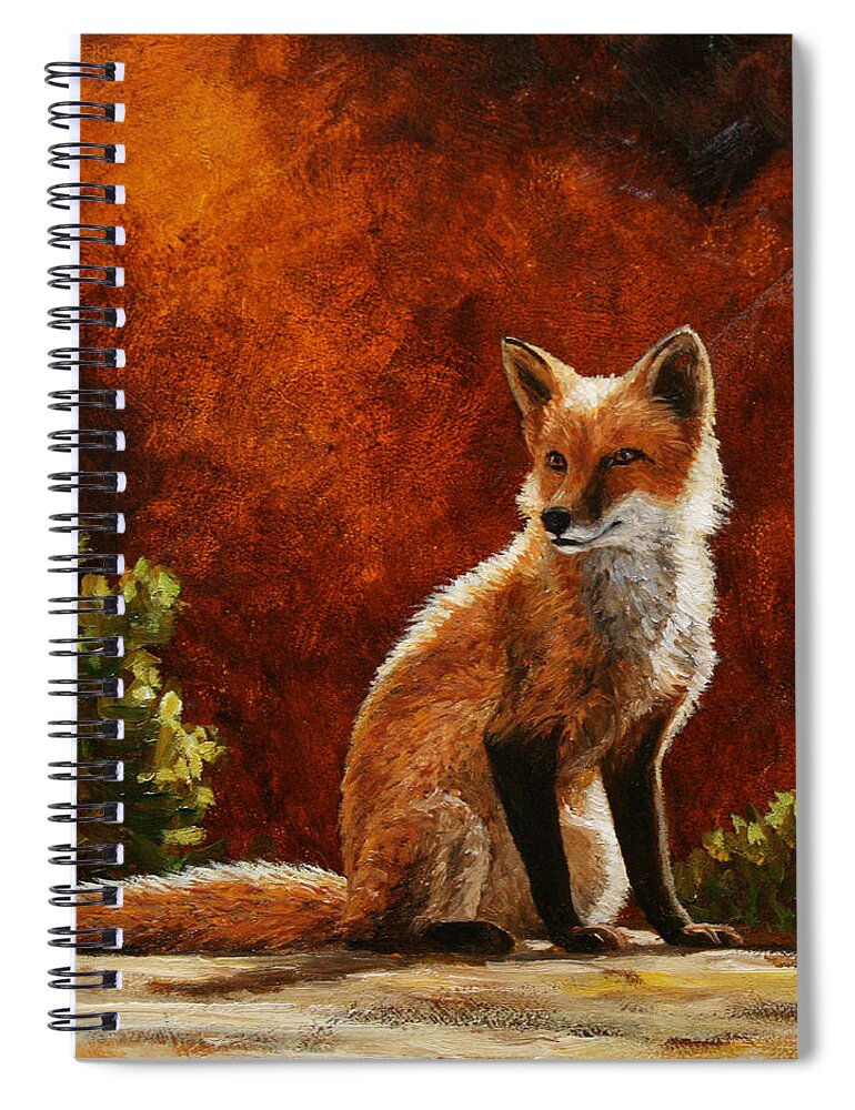 Dog Spiral Notebook featuring the painting Sun Fox by Crista Forest