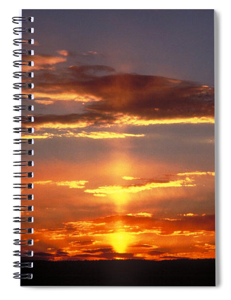 Sun Pillar Spiral Notebook featuring the photograph Sun Pillar by Frank Zullo