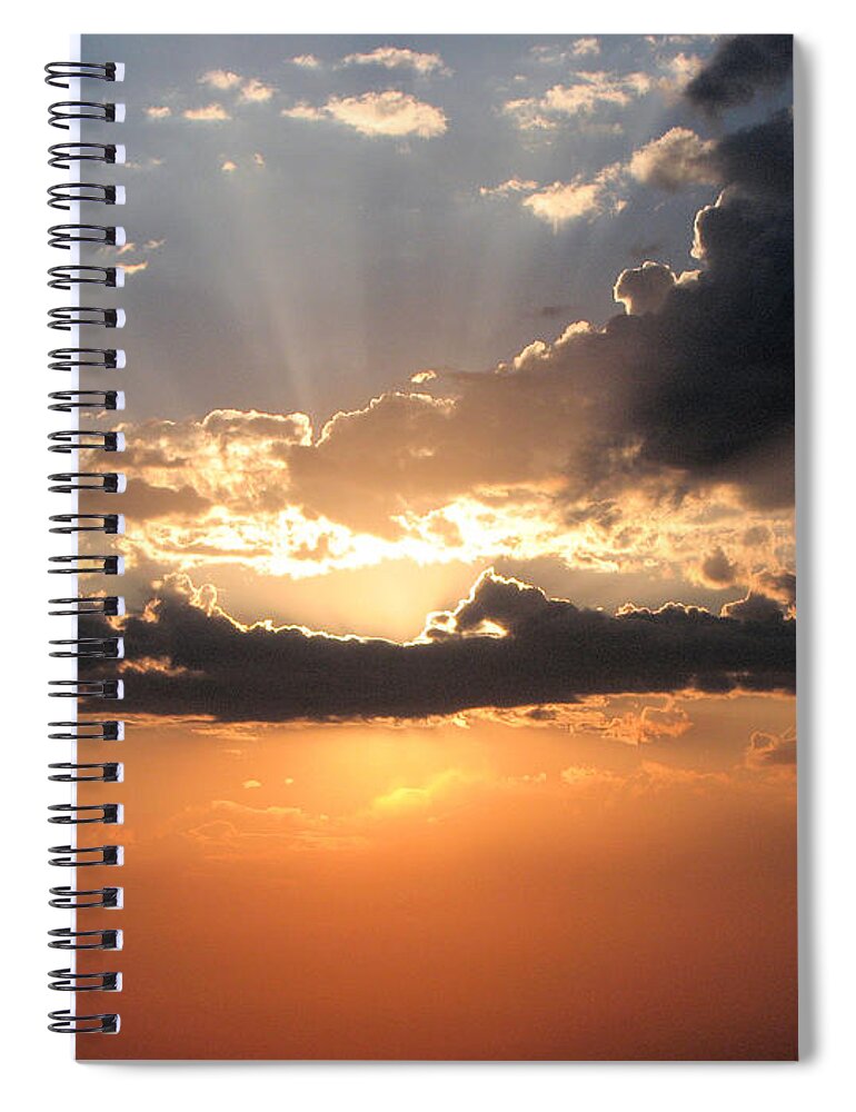 Sunset Spiral Notebook featuring the photograph Sun Rays by Darcy Tate
