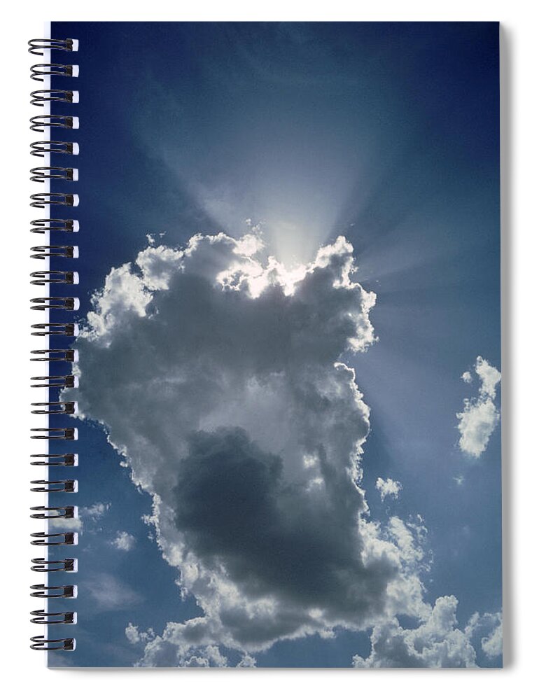 Astronomy Spiral Notebook featuring the photograph Sunbeams by Brian Brake