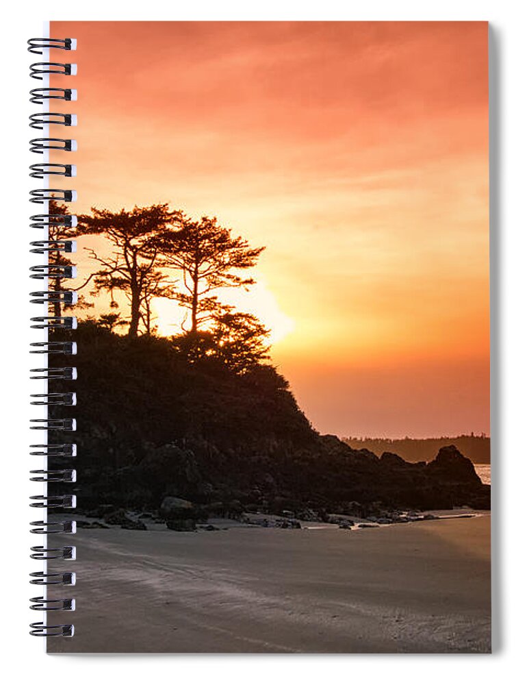 British Columbia Spiral Notebook featuring the photograph Sundown at Schooner Cove by Allan Van Gasbeck