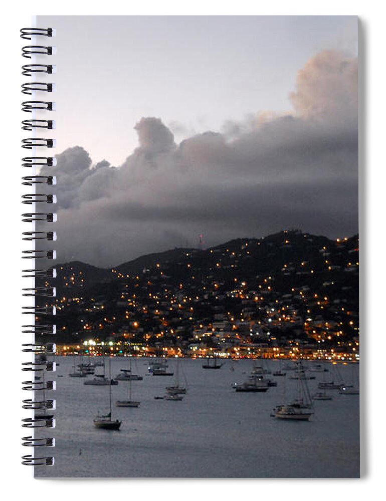 Lights Spiral Notebook featuring the photograph Sundown on St. Thomas by Judy Hall-Folde