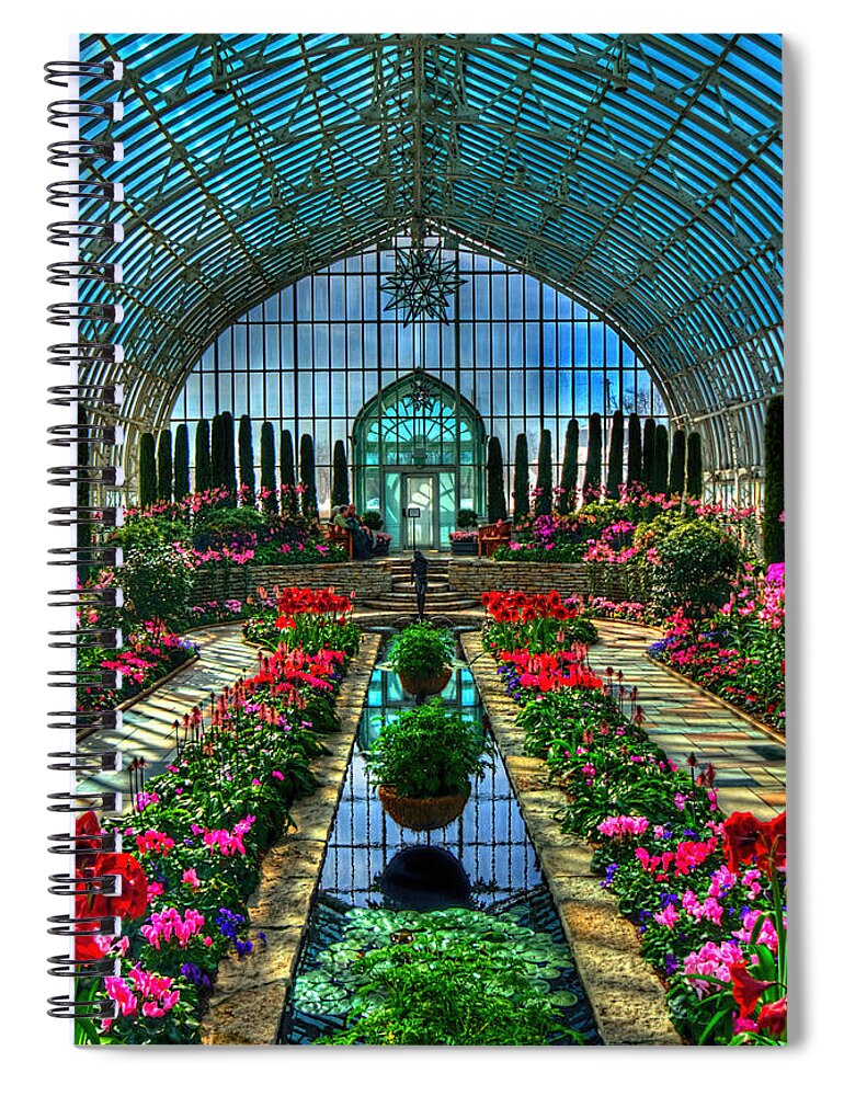 Sunken Garden Spiral Notebook featuring the photograph Sunken Garden Marjorie Mc Neely Conservatory by Amanda Stadther