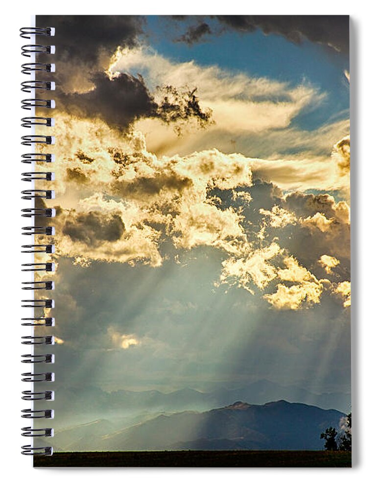 Forest Spiral Notebook featuring the photograph Sunlight Raining Down From the Heavens by James BO Insogna