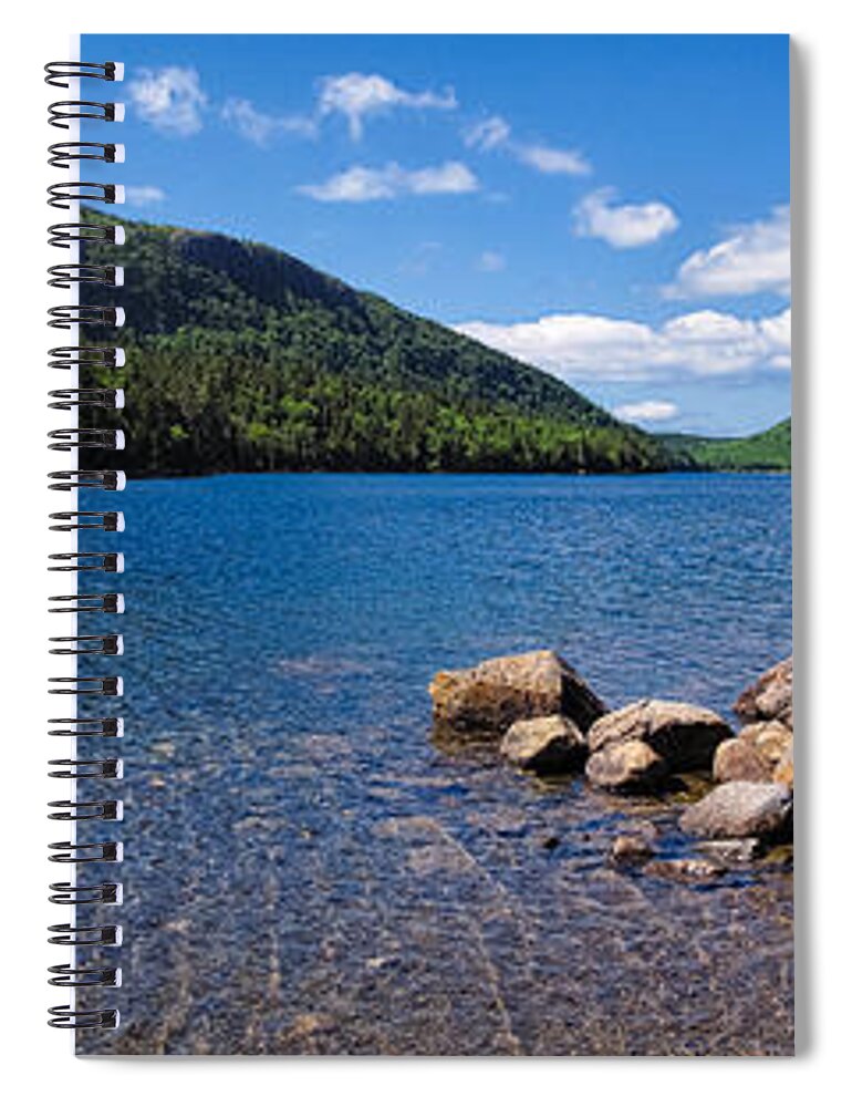 Jordan Spiral Notebook featuring the photograph Sunny Day on Jordan Pond  by Lars Lentz