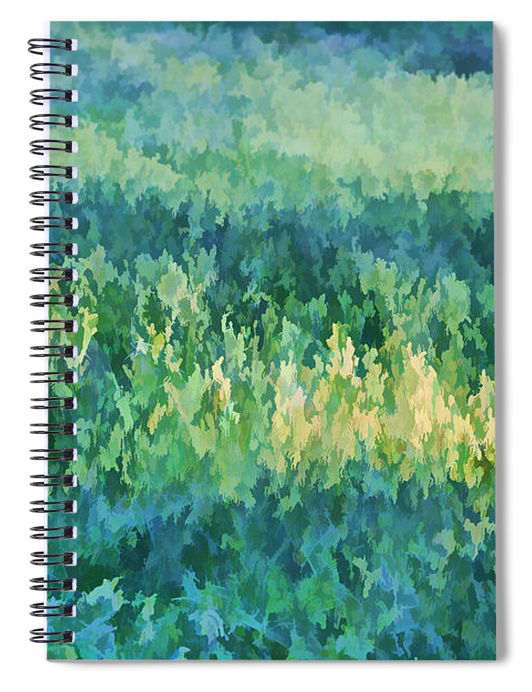 David Letts Spiral Notebook featuring the painting Sunrise at the Green Meadow by David Letts