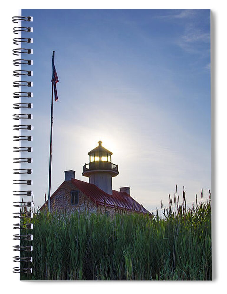 Sunrise Spiral Notebook featuring the photograph Sunrise Behind East Point Lighthouse by Bill Cannon