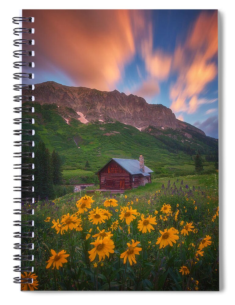 Sunrise Spiral Notebook featuring the photograph Sunrise Cabin by Darren White