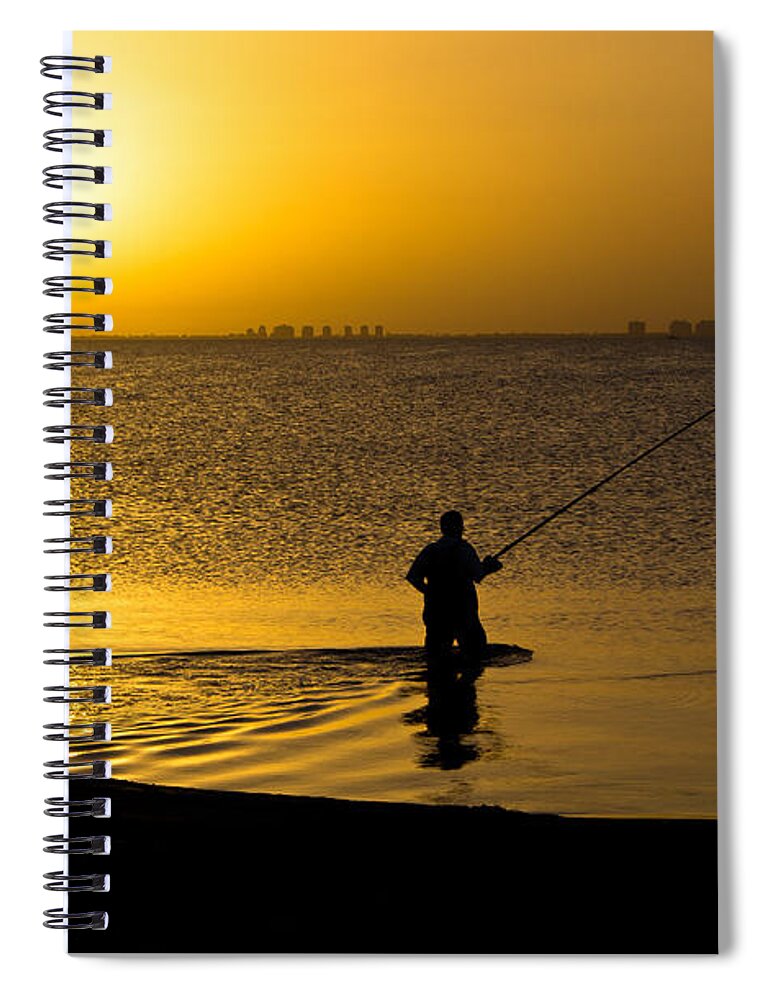 Sunrise Spiral Notebook featuring the photograph Sunrise fishing by Scott Carruthers