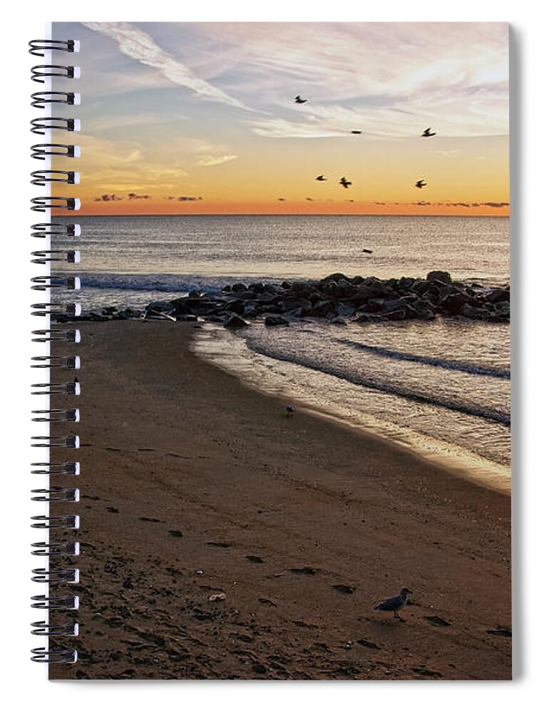 Sunrise Spiral Notebook featuring the photograph Sunrise in Ocean Grove by Debra Fedchin