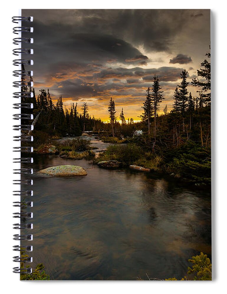 Landscape Spiral Notebook featuring the photograph Sunrise in the Indian Peaks by Steven Reed