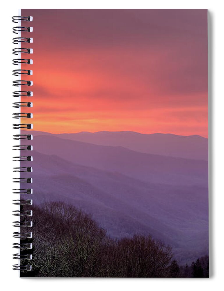 Dawn Spiral Notebook featuring the photograph Sunrise In The Smoky Mountains by Dennis Govoni