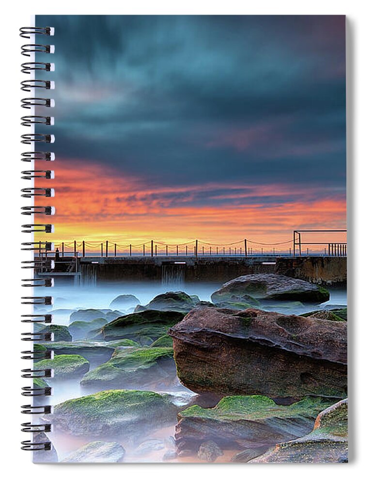 Scenics Spiral Notebook featuring the photograph Sunrise Over South Curl Curl by Bruce Hood