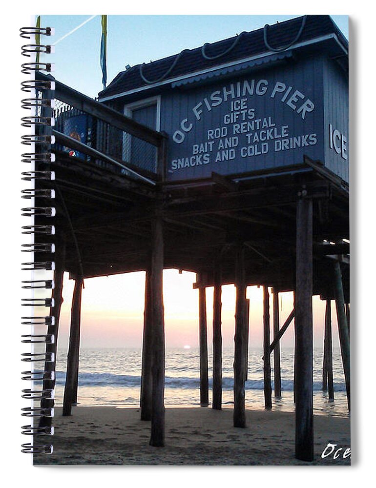 Sunrise Spiral Notebook featuring the photograph Sunrise Under the OC Fishing Pier by Robert Banach