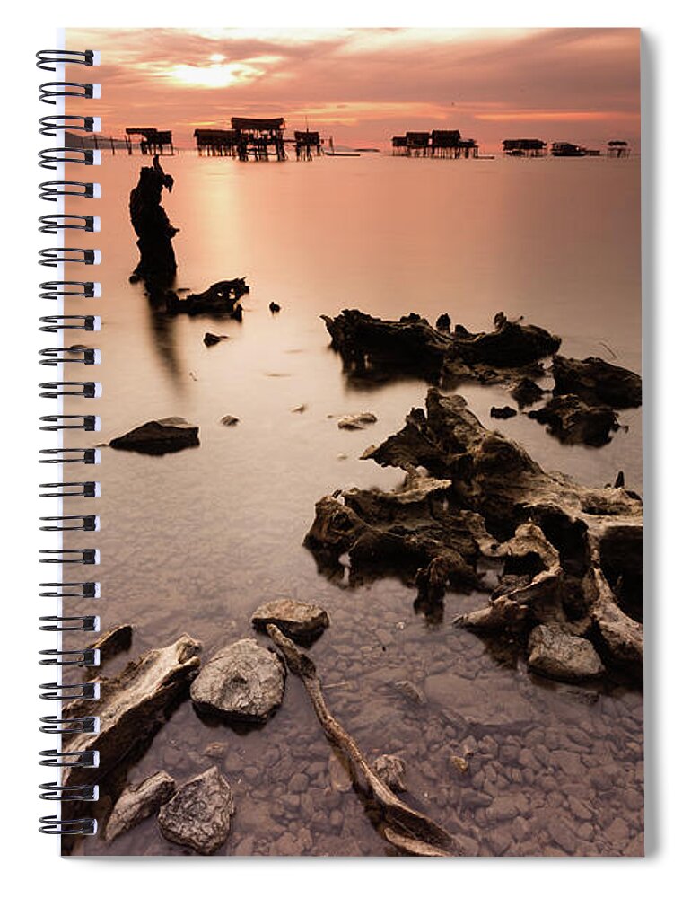 Scenics Spiral Notebook featuring the photograph Sunset At Bodgoya by Sharkawi Che Din