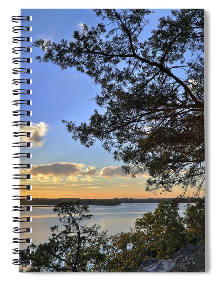Sunset Spiral Notebook featuring the photograph Sunset at Cadron Settlement Park - Conway - Arkansas by Jason Politte