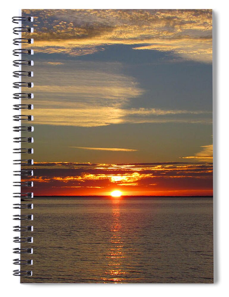 Sunset Spiral Notebook featuring the photograph Sunset at Little Sister Bay by David T Wilkinson