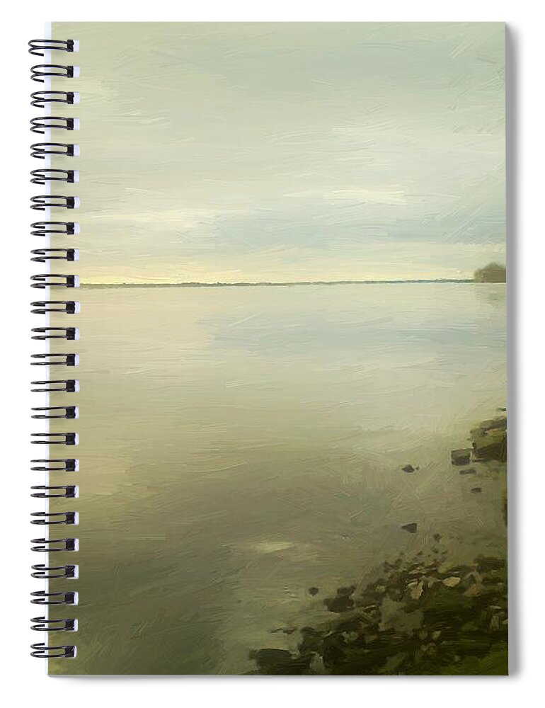Clouds Spiral Notebook featuring the painting Sunset Before the Storm by RC DeWinter