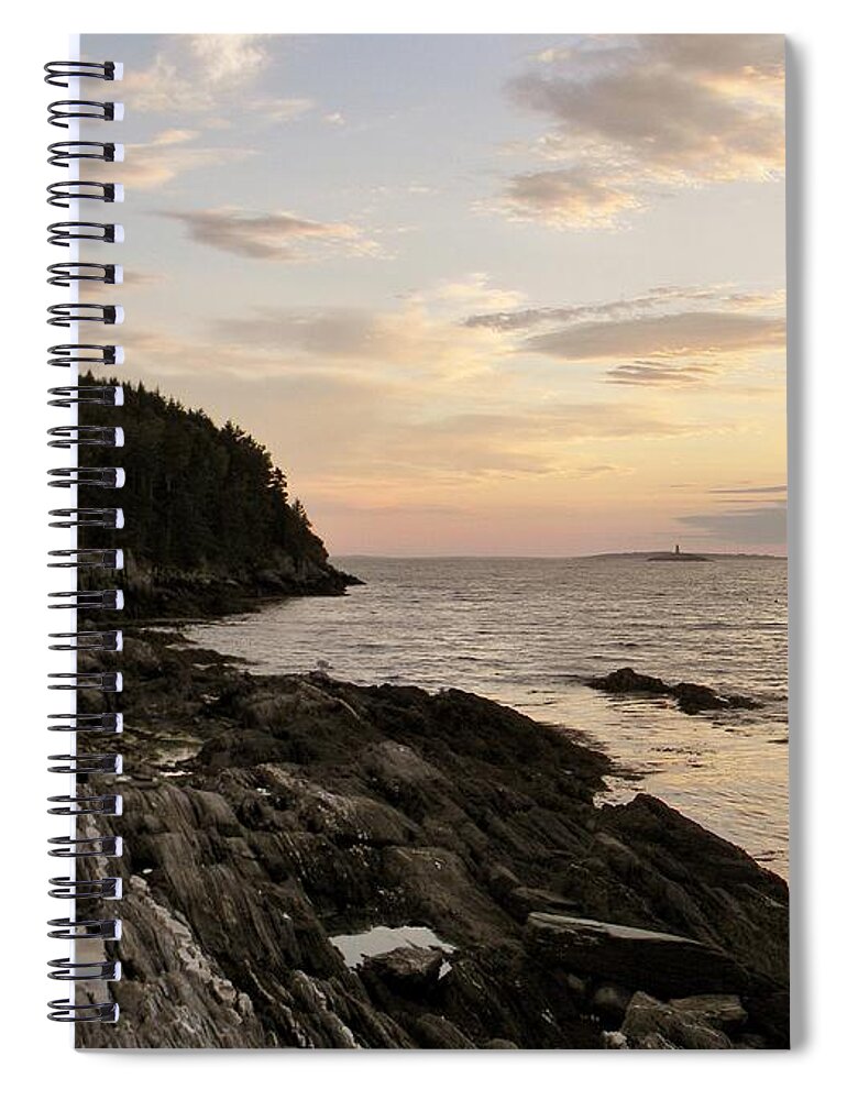 Maine Spiral Notebook featuring the photograph Sunset by the Sea by Jean Goodwin Brooks