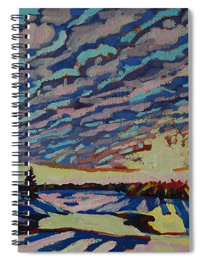 Chadwick Spiral Notebook featuring the painting Sunset Deformation by Phil Chadwick
