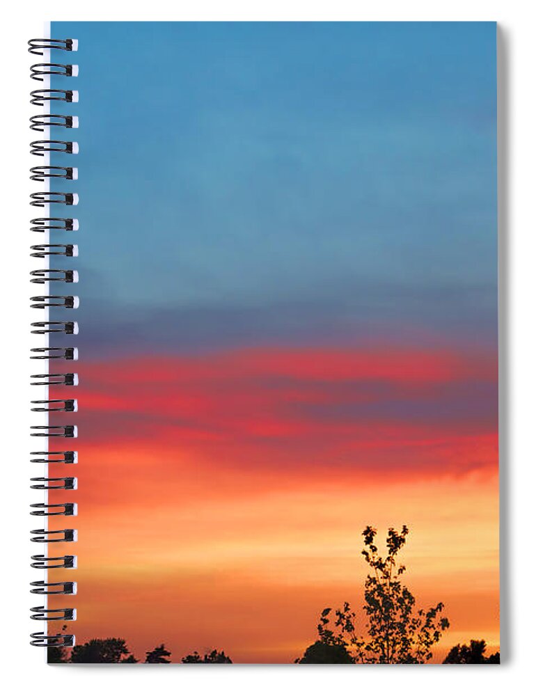 Quincy Illinois Spiral Notebook featuring the photograph Sunset Fire - Luther Fine Art by Luther Fine Art