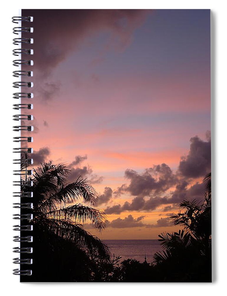  Spiral Notebook featuring the photograph Sunset from Terrace 3 St. Lucia by Nora Boghossian