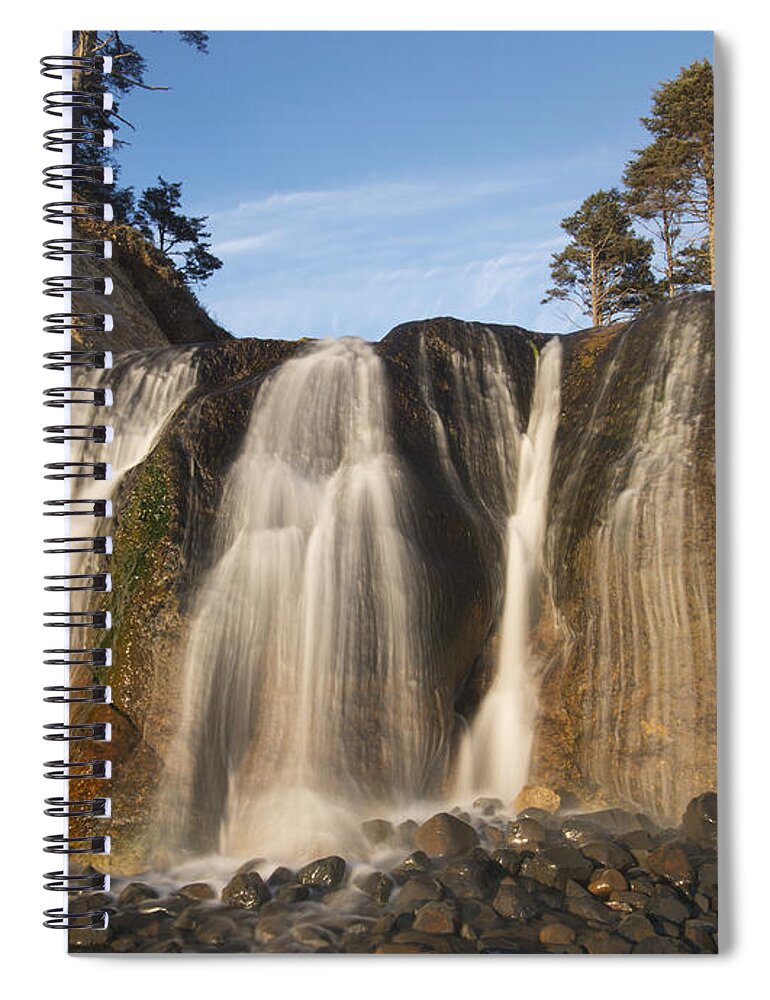 538010 Spiral Notebook featuring the photograph Sunset Hug Point Falls Oregon by Kevin Schafer