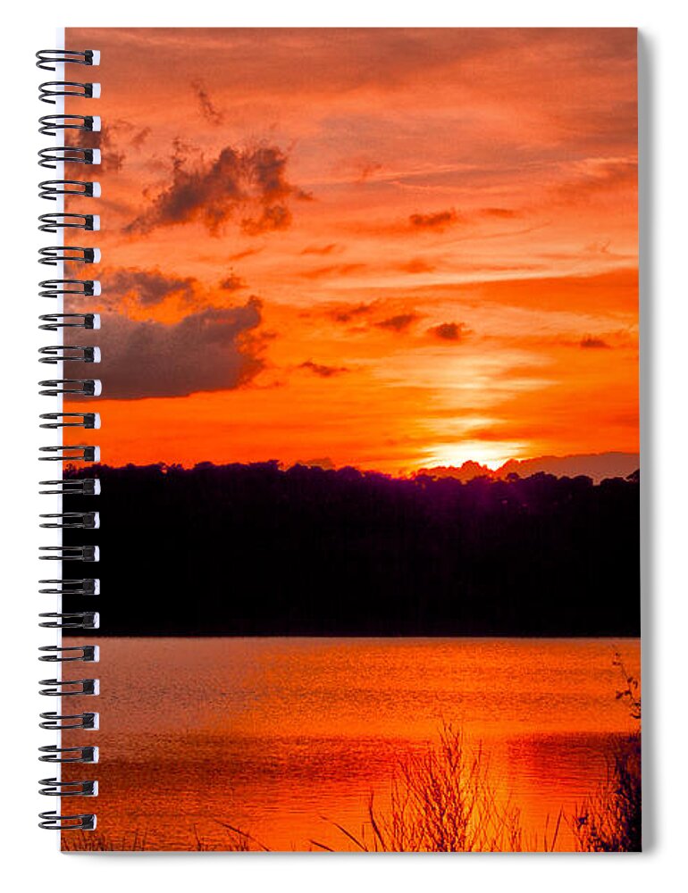 Sunset Spiral Notebook featuring the photograph Sunset Huntington Beach State Park by Bill Barber