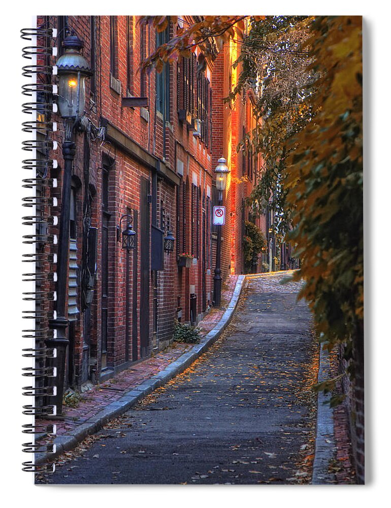 Boston Spiral Notebook featuring the photograph Sunset in Beacon Hill by Joann Vitali