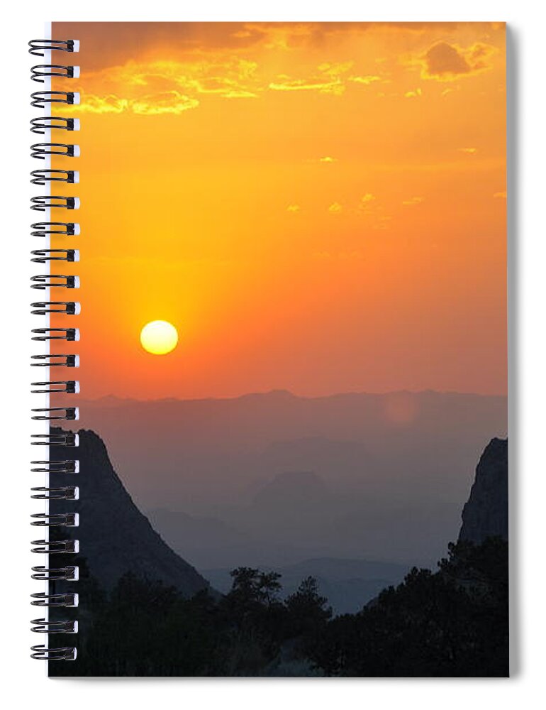 Orange Spiral Notebook featuring the photograph Sunset in Big Bend National Park by Frank Madia