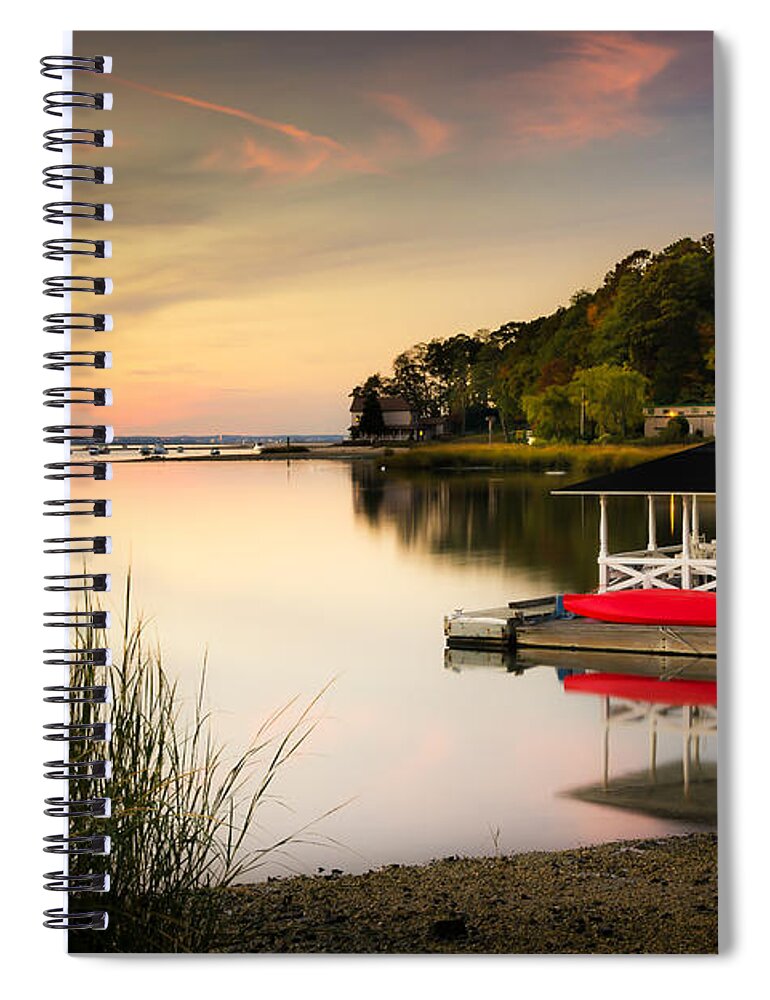 Sunset Spiral Notebook featuring the photograph Sunset in Centerport by Alissa Beth Photography