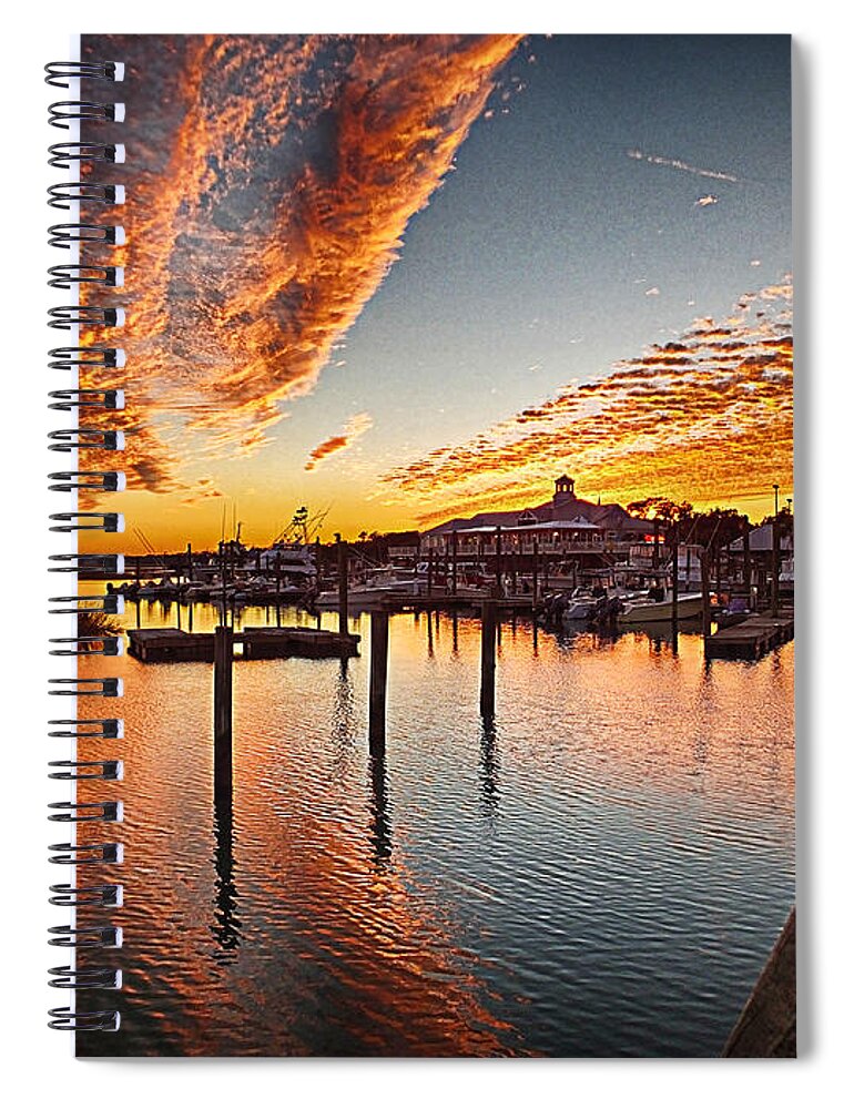 Sunset Spiral Notebook featuring the photograph Sunset in Murells Inlet by Bill Barber