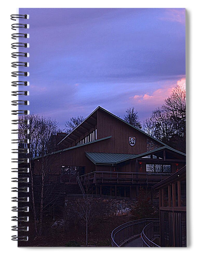 Blue Ridge Mountain Chalet Spiral Notebook featuring the photograph Sunset On Blue Ridge Mountain Chalet by Luther Fine Art