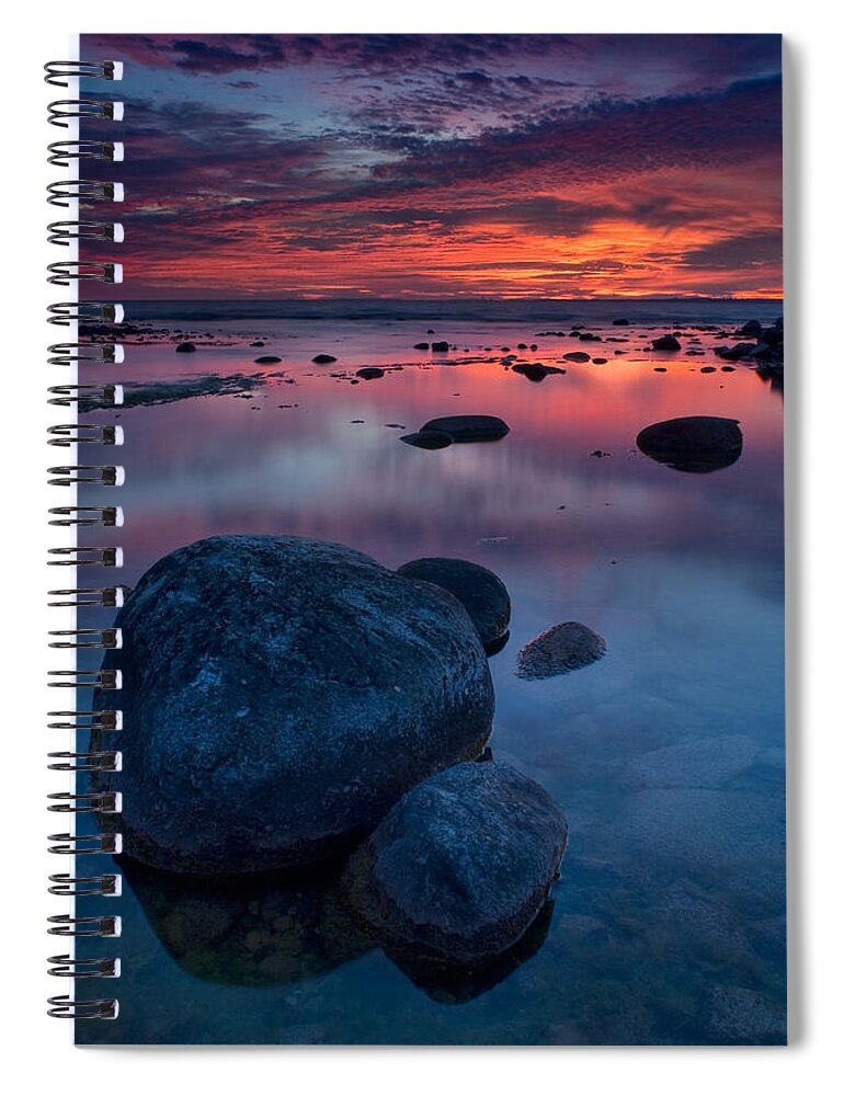2007 Spiral Notebook featuring the photograph Sunset on Grand Traverse Bay in Michigan.Taken from Leelanau Sta by Robert Charity