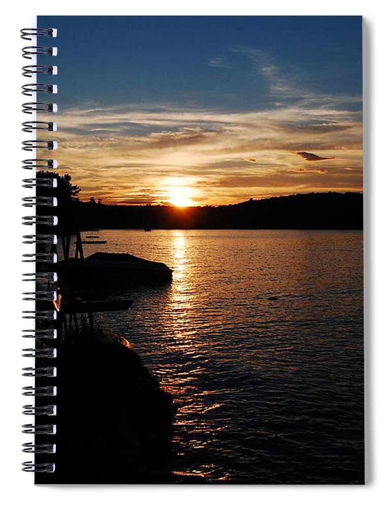 Halfmoon Lake Spiral Notebook featuring the photograph Sunset on Halfmoon by Mim White