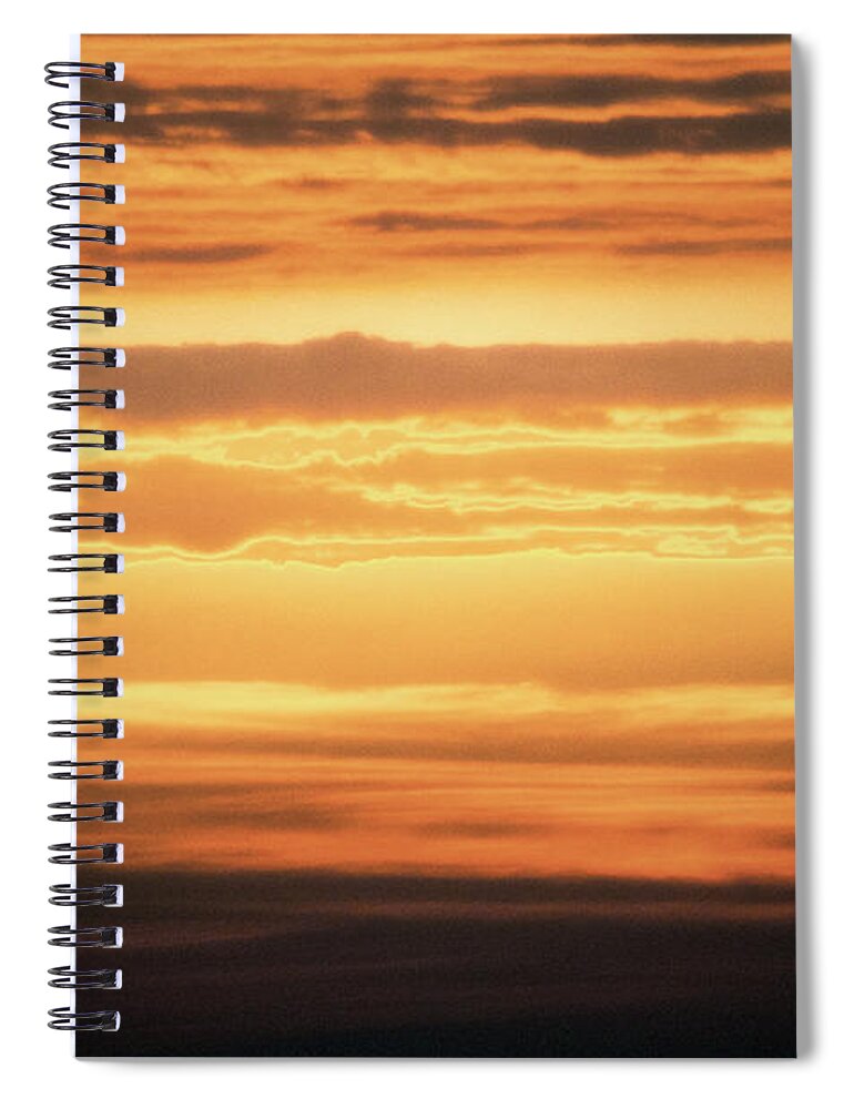 Sunset Spiral Notebook featuring the photograph Sunset on Newquay Bay by Pennie McCracken