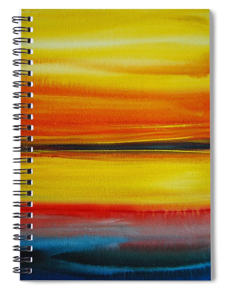 The Puget Sound Spiral Notebook featuring the painting Sunset On The Puget Sound by Jani Freimann